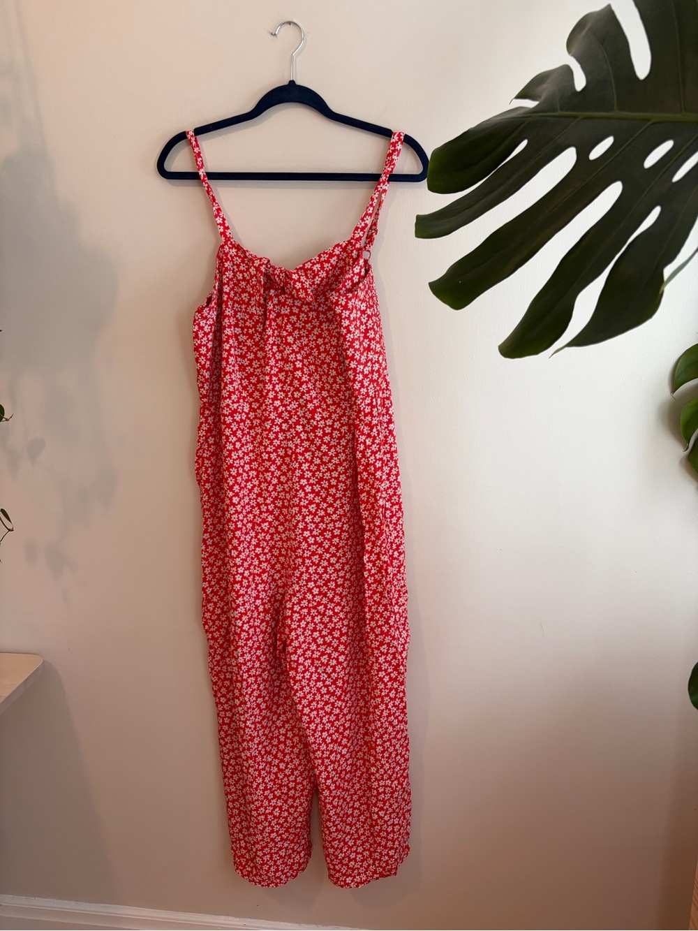 Old Navy Red Printed Wide-Leg Jumpsuit